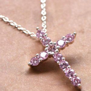 Fashion Natural Gemstone Silver Crosses